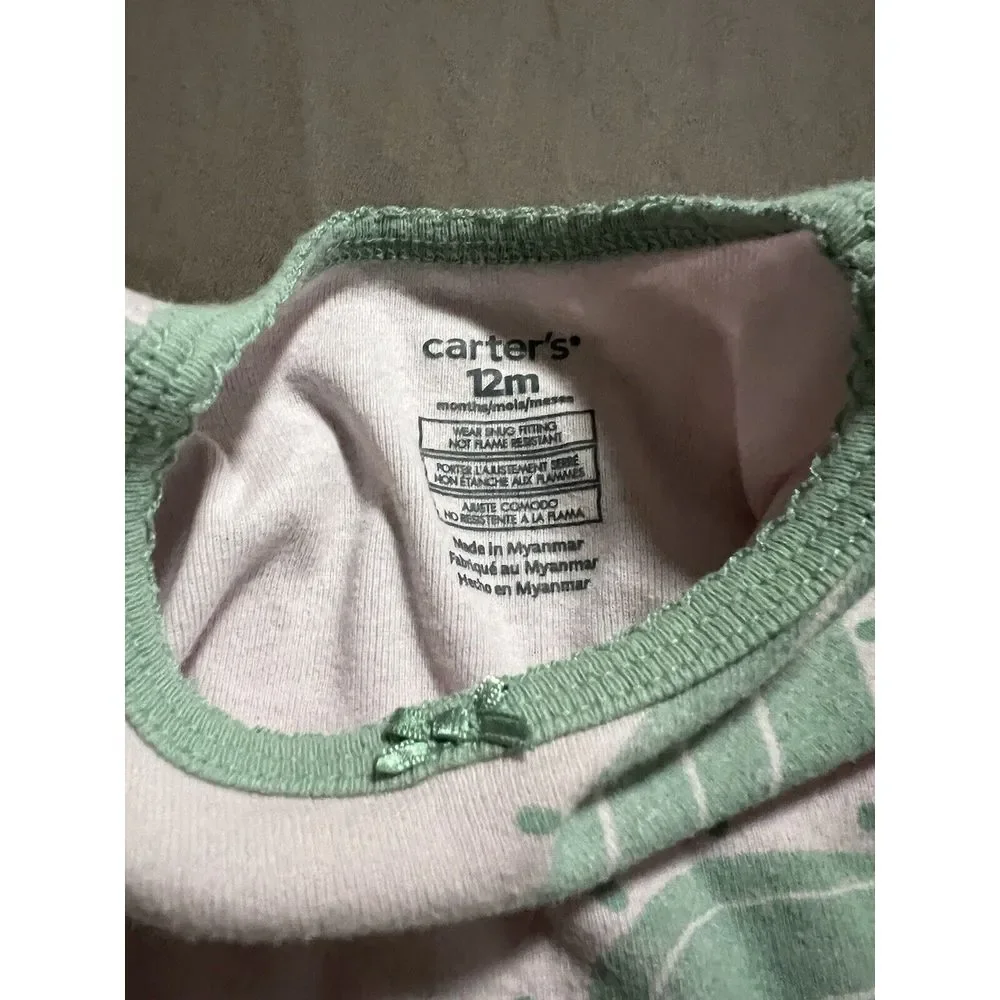 2 Sets Carters Pajamas 12m Spring Summer‎ Watermelon Cactus